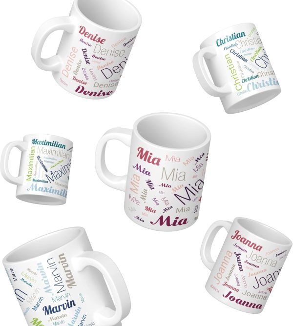 gravur-fabrik Personalisierte Tasse mit Namen/Namenstasse mit Wunschname/Kaffeetasse (Rot) 6